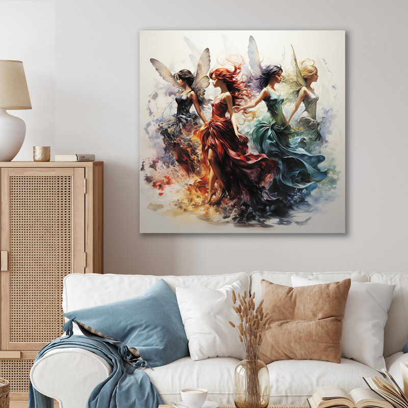 Fantastiques fées - art mural fées, Toile tendue, H 36 po x l 36 po x P 1,5 po