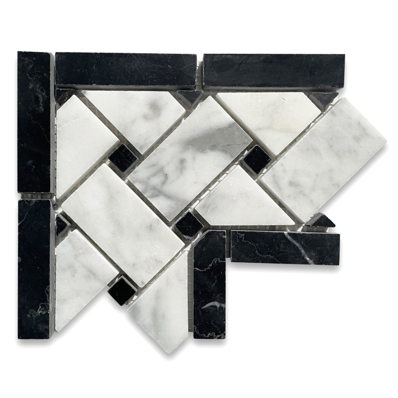 Carreau de mosaïque pour mur et plancher en marbre 5 po x 6 po