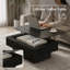 Fluted Lift-Top Coffee Table with Adjustable Height and Hidden Storage, Modern Solid Wood Veneer Design