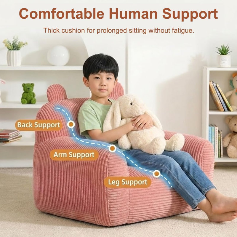 Canapé pour fauteuil à billes pour enfants avec rembourrage rembourré en mousse à mémoire de forme Chaises confortables paresseuses Garçons Filles Jouant lecture Détente Mignon salon Chambre Cozy