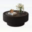 Table basse cannelée ronde avec rangement-129197431