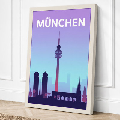 Munich At Dawn Vintage - Print