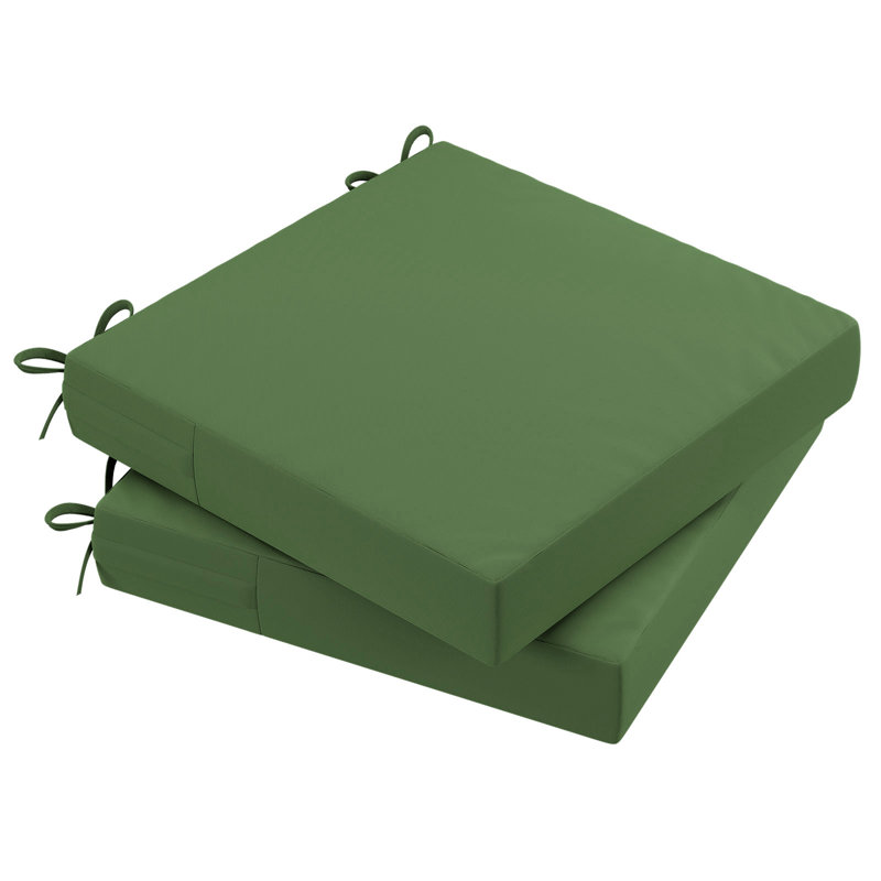 Coussins de siège d'extérieur imperméables pour meubles de patio, L 19 po x P 19 po, 3", Vert mousse foncé