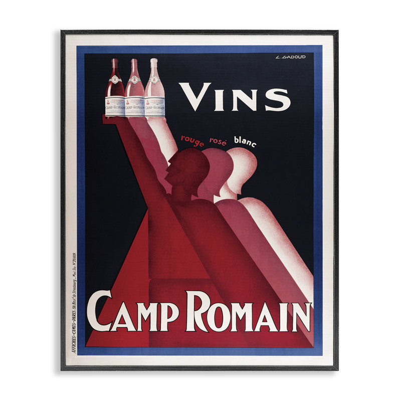 Trio de bouteilles de vin antiques, estampe numérique, conception de Marcus Jules, Giclée encadrée noir minuit