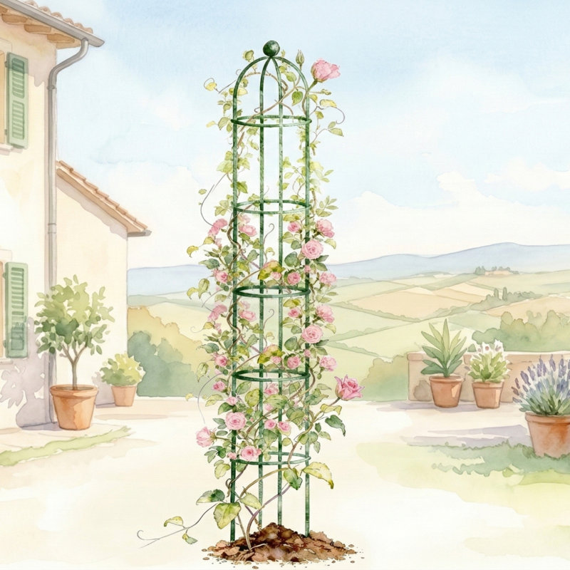 Treillis de jardin rond en métal, 7,6 pi