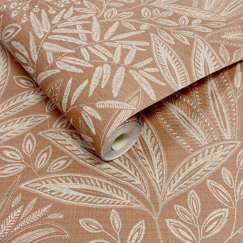 Cliffo 10.5m x 52cm Textured Non-Pasted Wallpaper Roll, Clay
