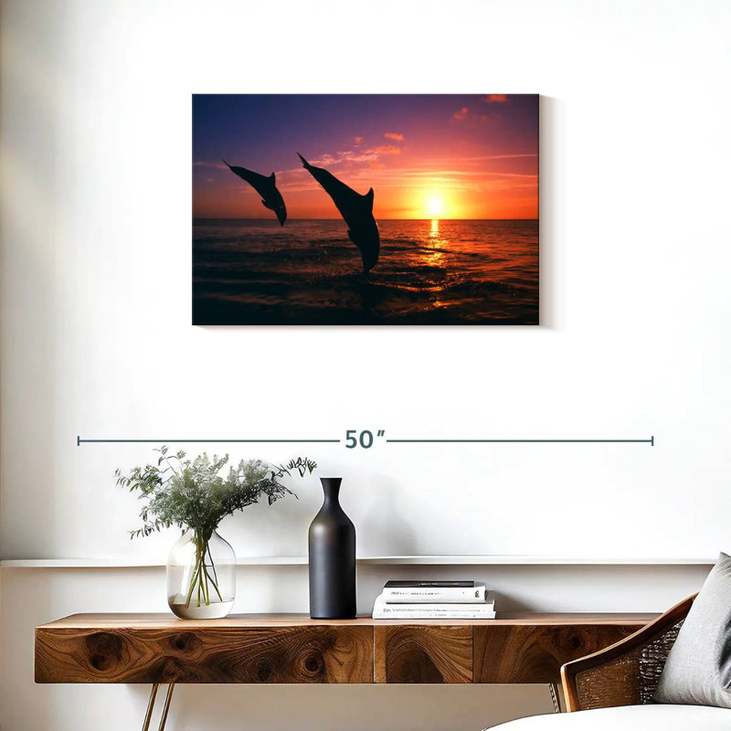 Dauphins dansant Brampt, H 20 po x l 30 po