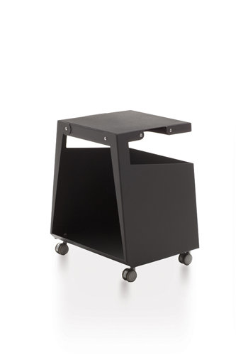 Smith 47.5'' H x 40'' W Utility Cart with Wheels, 47.5" H x 40" W x 32.5" D, Black