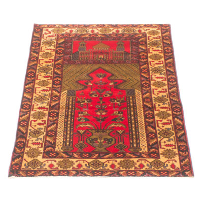 Tapis rouge Teimani 3 pi 0 po x 4 pi 10 po
