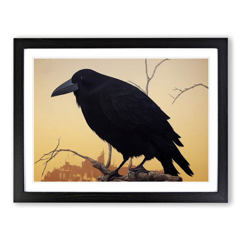 Amazing Crow Bird - Framed Print, Black Framed, 46cm H x 64cm W x 2cm D