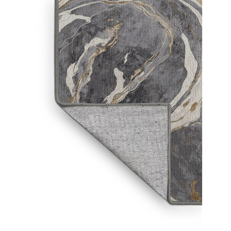 Tapis gris lavable à la machine, Rectangle 8 pi x 12 pi