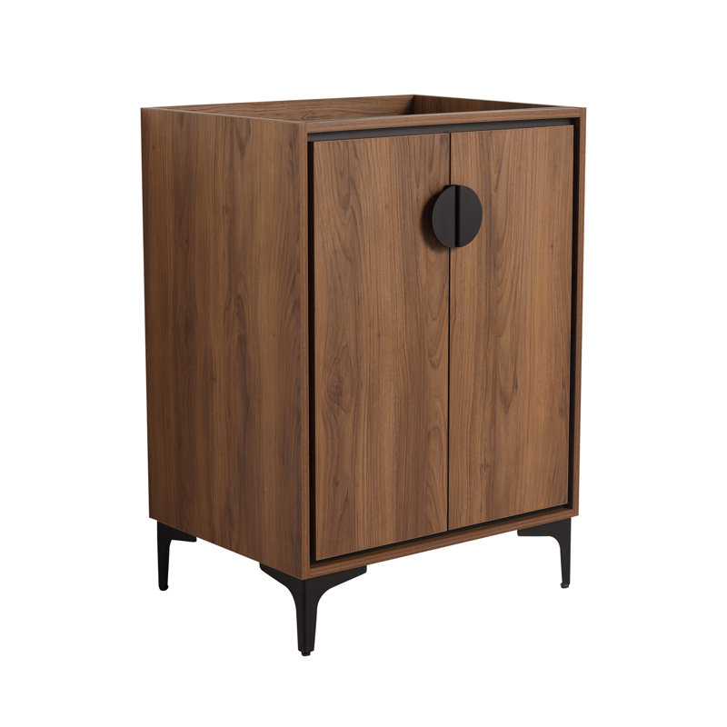 Meuble-lavabo 24 po sans lavabo supérieur, meuble-lavabo avec 2 portes à fermeture douce, meuble-lavabo simple