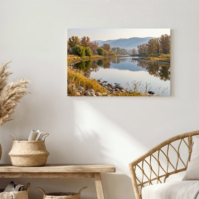 «Gallery Wrap», art mural sur toile pour le salon, la chambre à coucher, le bureau ou le vestibule - décoration murale décorative avec paysage fluvial