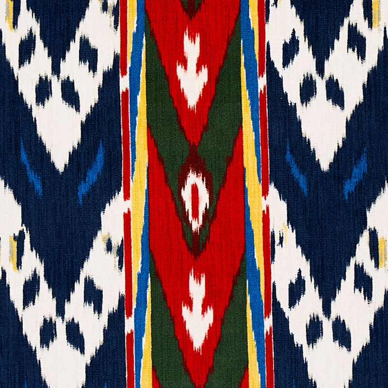 Tissu en velours Samar Ikat, Bleu