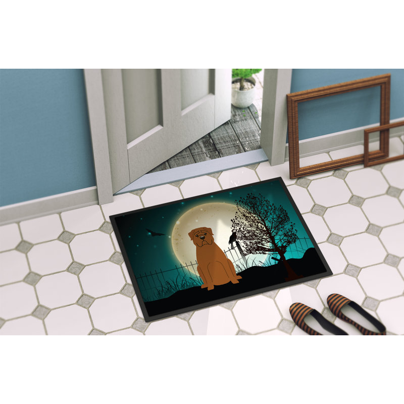 Tapis d'extérieur antidérapant Caillo Halloween Scary Dogue De Bordeaux, Rectangle 1 pi 6 po x 2 pi 3 po
