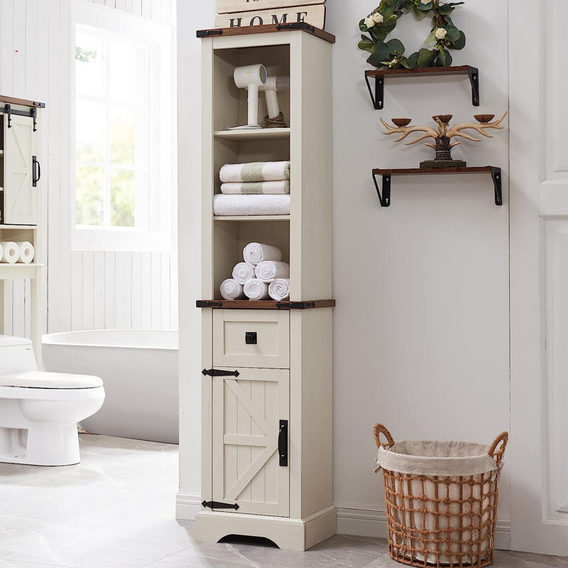 Armoire à linge Taeron, Blanc
