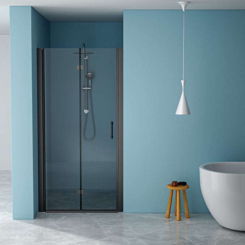 32"W X 72"H Fold Frameless Shower Door With Tempered Glass