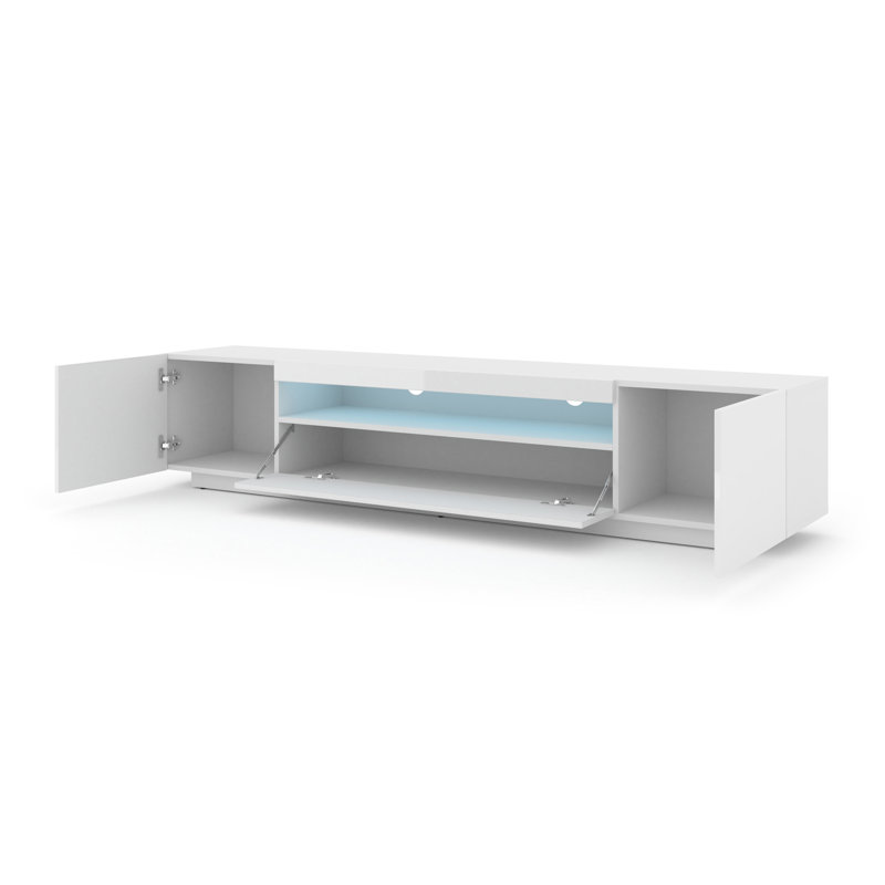 Athanasia TV Stand for TVs up to 88", White Gloss/White Matt Carcass