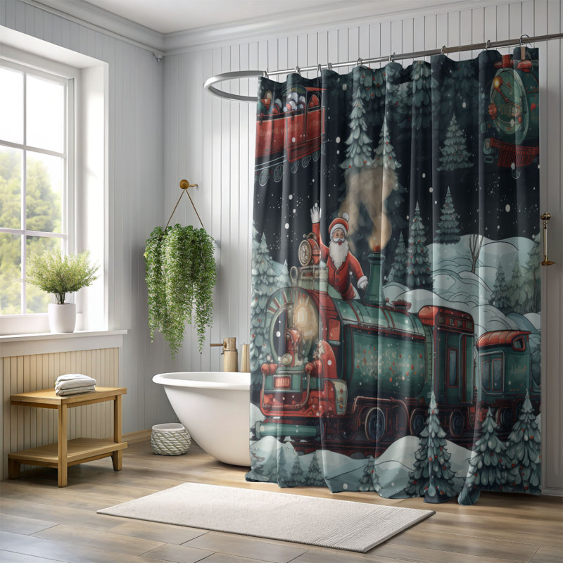Rideau de douche Festive Express - Premium, H 74 po x l 71 po