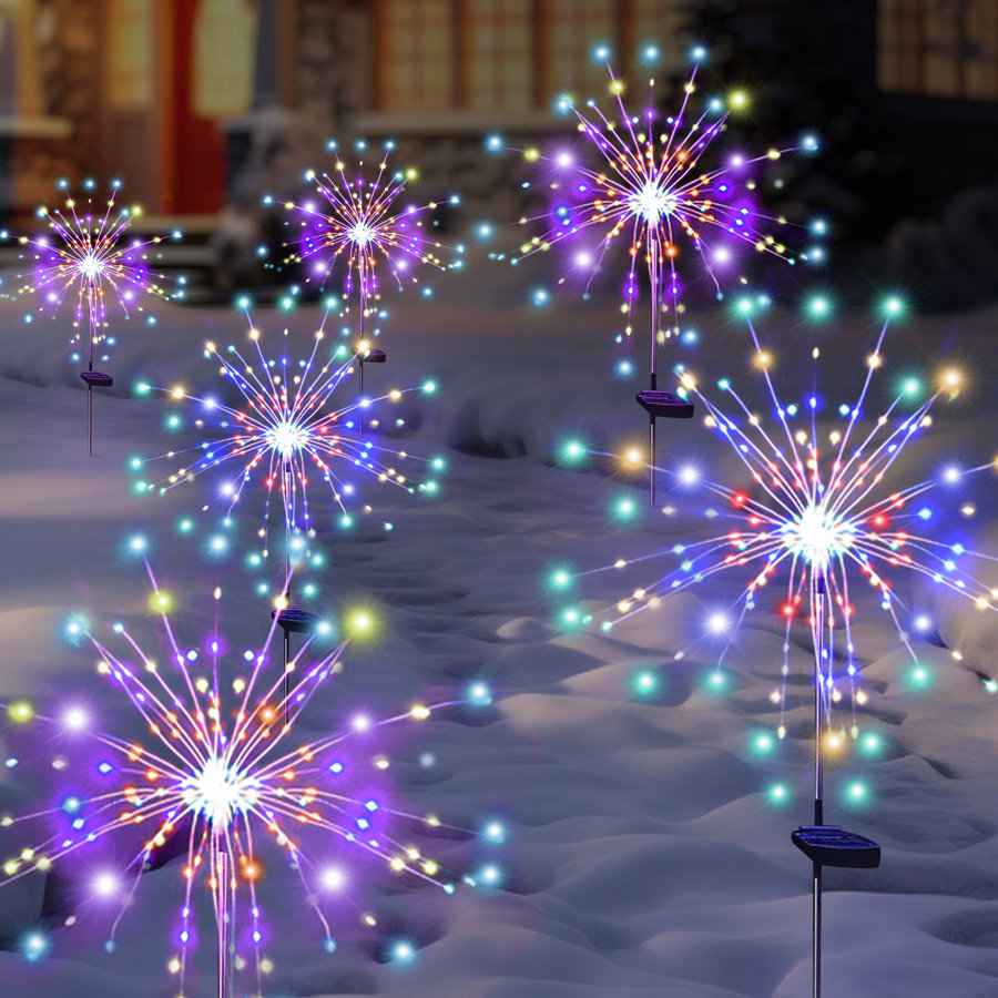 Solar Powered LED Firework Garden Waterproof Lights for Christmas Decor