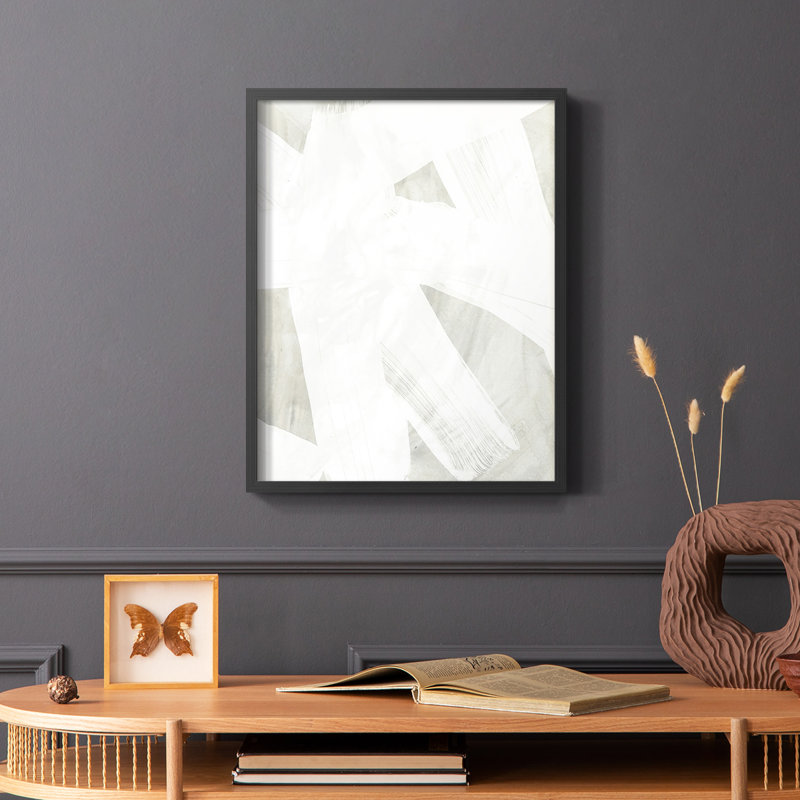«Stone Brush II», reproduction encadrée - bois massif, Noir, H 28 po x l 22 po