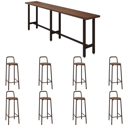 Tables et chaises de bar simples en bois massif
