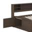 Lit de jour double en bois avec 2 armoires de chevet, tablettes et tiroirs-771526476