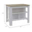 Modern Kitchen Island Antibacterial, Three Shelves, Four Legs  -Light Oak / White