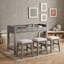 Ensemble de salle à manger 4 pièces avec tiroirs de rangement, chaises et port USB-1021407431