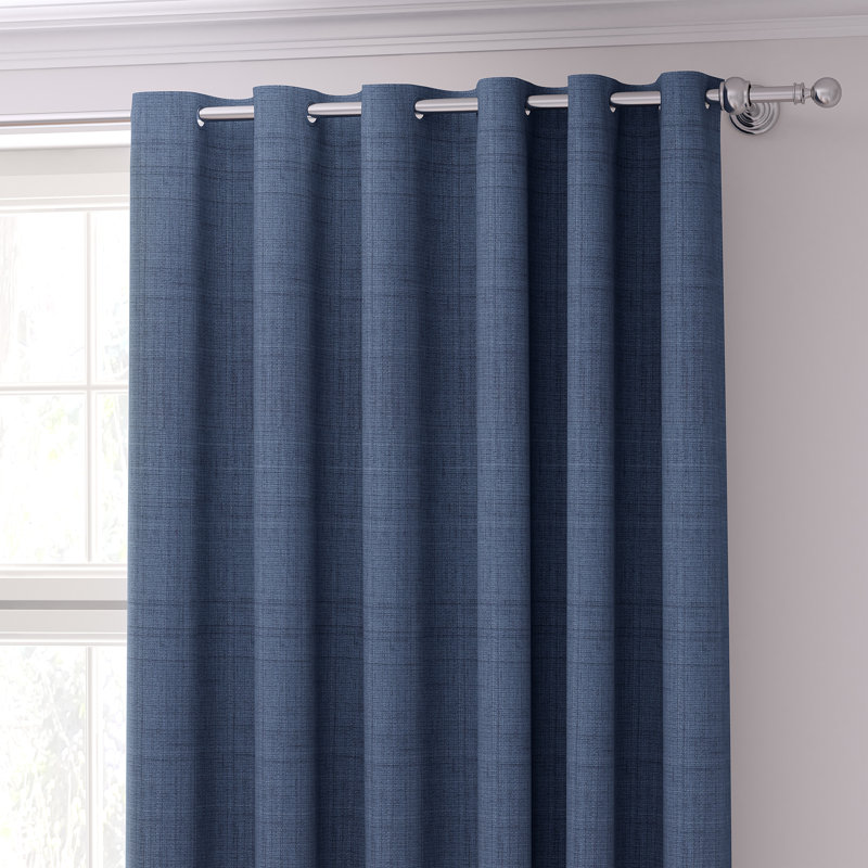 Shives Room Darkening Curtain Pair, Dark Blue, 168 W x 137 D cm