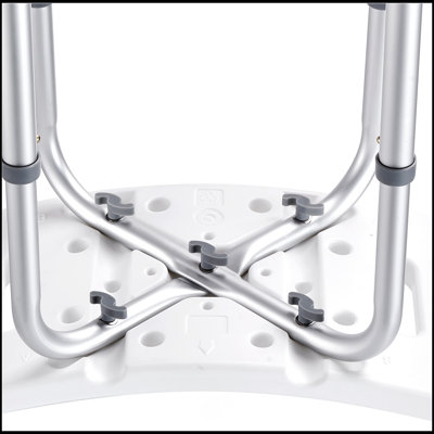Chaise de douche, tabouret de douche à hauteur réglable avec poignées intégrées, siège de douche pour baignoire ou douche intérieure, siège de tabouret de baignoire antidérapant pour personnes à mobilité réduite, capacité de 158,8 kg