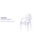 Bralynne Transparent Oval Shaped Stacking Side Chair with Artistic Pattern Design