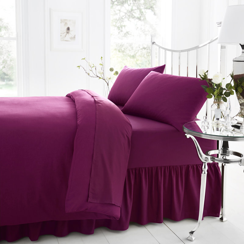 Percale Fitted Sheet Polycotton Solid Colour Bed Sheet Single Double King Super King Machine Washable High Yarn Quality