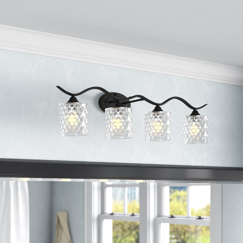 4 - Light Dimmable Vanity Light, Matte Black