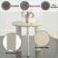 Table basse moderne gris clair avec plateau rond en céramique - Facile à nettoyer, durable pour le salon