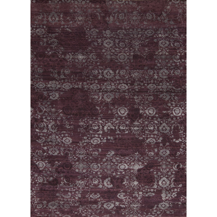 Amour Hand Knotted Area Rug in Purple