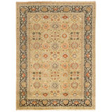 Hand Knotted Wool Area Rug in Gold And Blue
