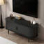 Console télé 47 pouces pour salon avec rangement et porte coulissante - noir