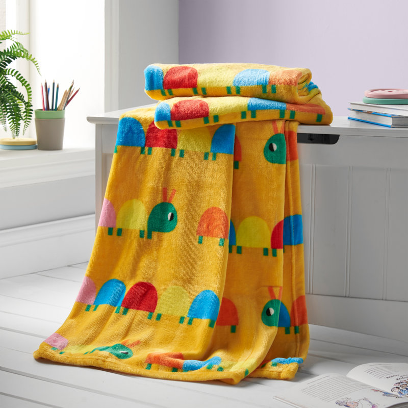 Curious Caterpillar Cosy Fleece Blanket Throw