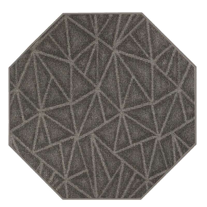 Tapis gris foncé Dibble, Octogone 9 pi