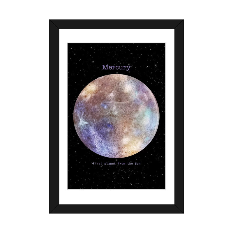 «Mercury», impression sur toile, H 24 po x l 16 po x P 1 po, Papier d'art encadré noir, Blanc