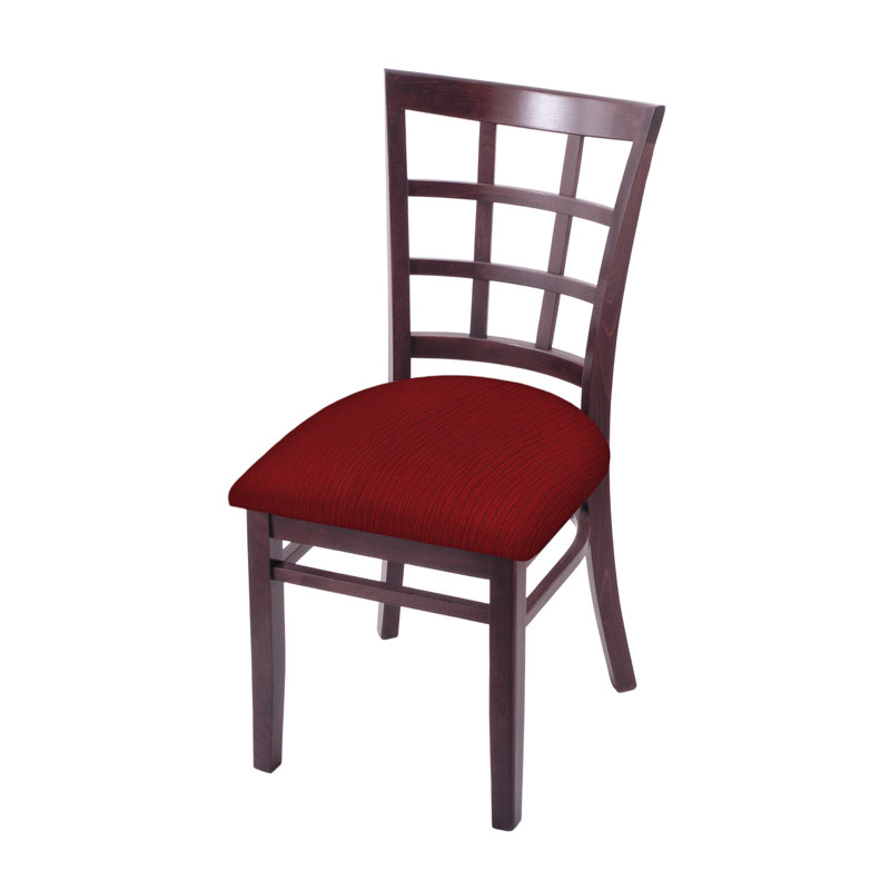 Hampton 18'' H Upholstered Beech Side Chair, Dark Cherry, Graph Ruby