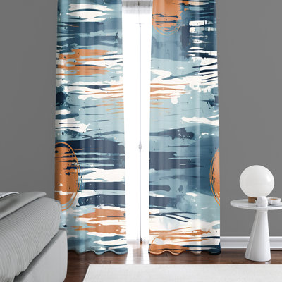 Paire de rideaux semi-transparents en polyester Emmalie