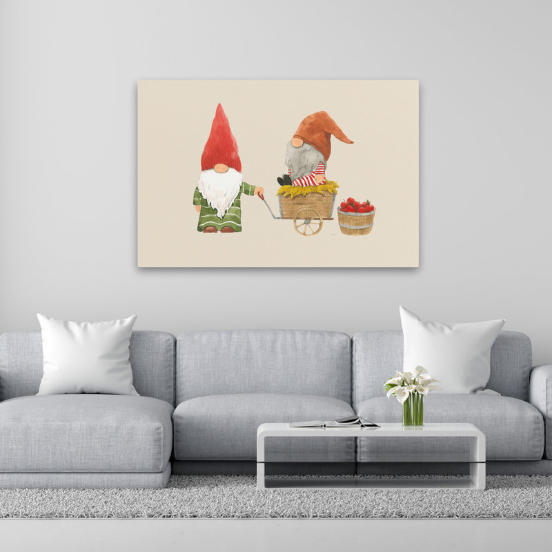 Harvest Gnomes III Neutral - Apple Apples Autumn Beards Art, 40" H x 60" W