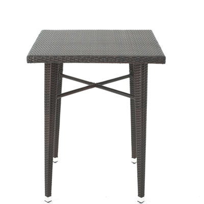 32" Square Bar Table - Garden Table, And Iron, Charming Design, 41" H X 32.5" W D, Brown Multi Toned Backyard Furniture, Pigmented