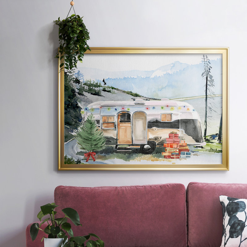 Holiday Holiday I, reproduction d'art sur toile, H 26 po x l 38 po x P 1,5 po, Or