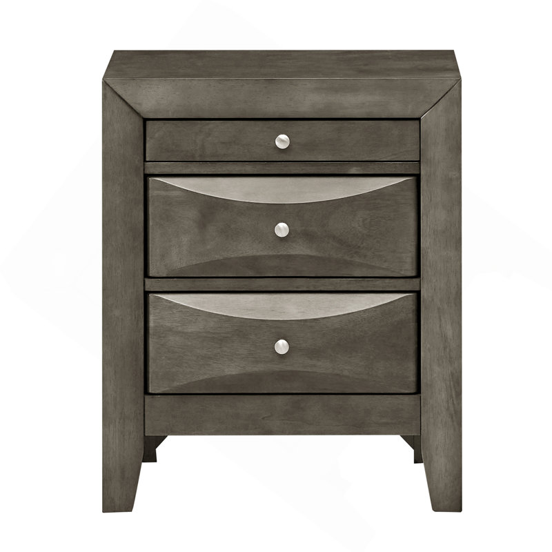 Elegant Gray Storage Nightstand