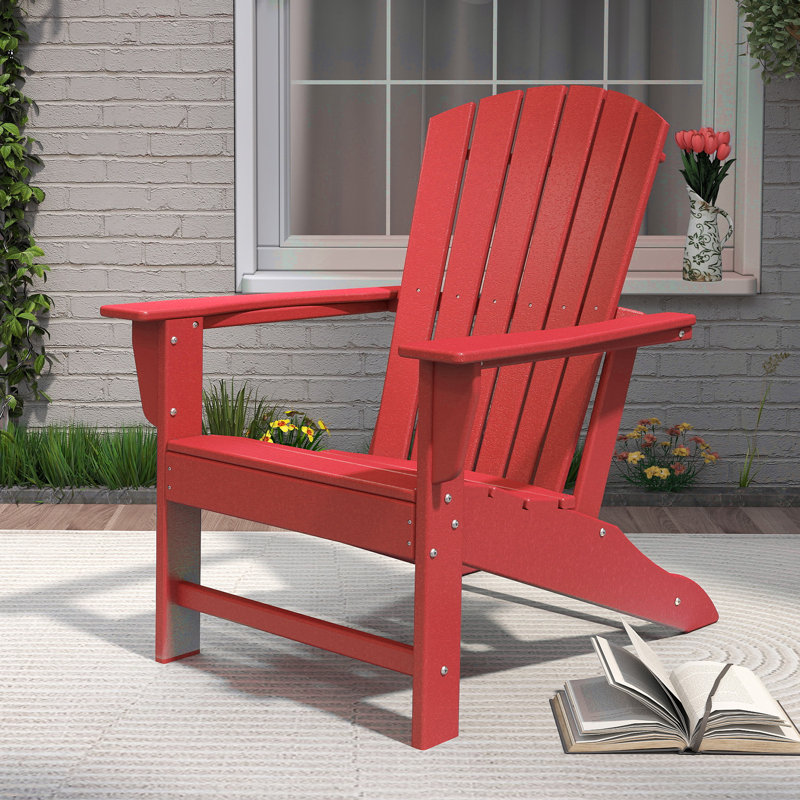 Chaise Adirondack d'extérieur Hdpe, Rouge