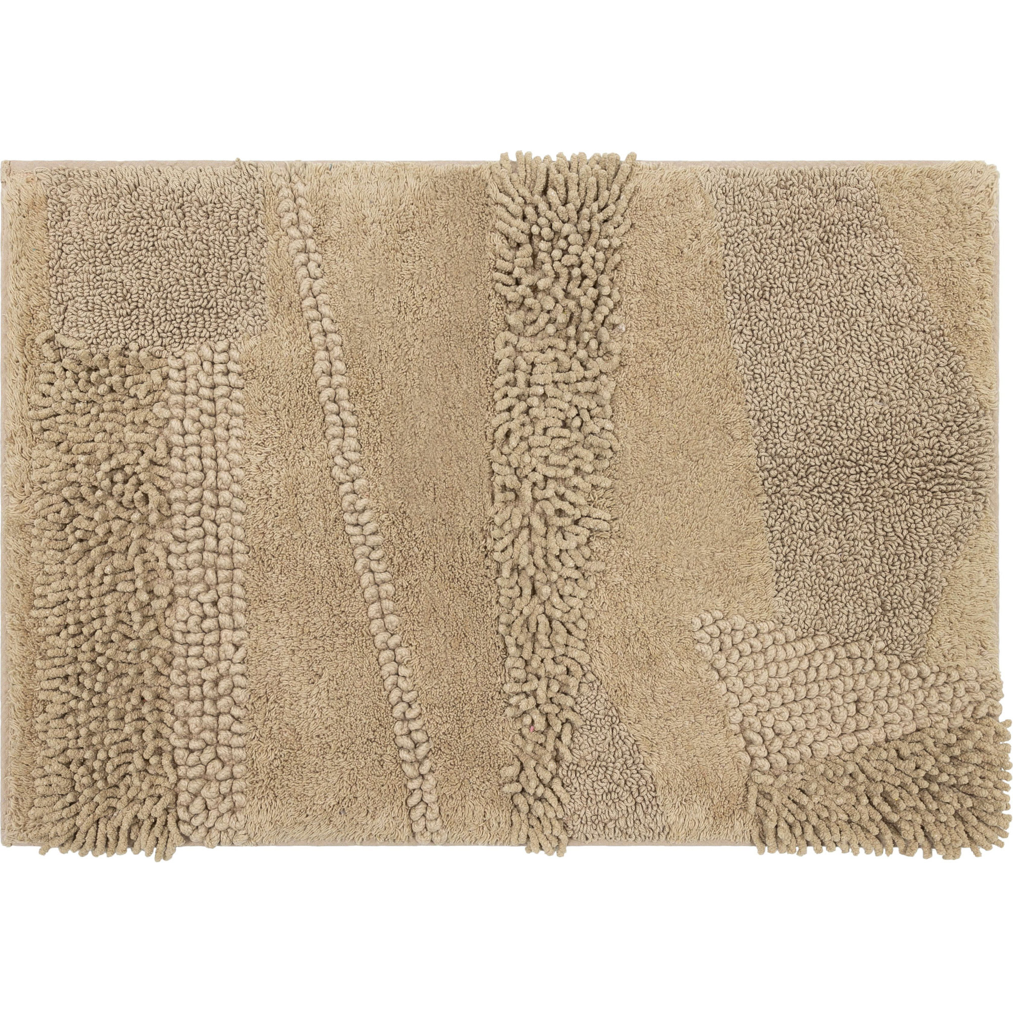 Laverne Solid Cotton Bath Rug, 21" W x 34" L, Taupe