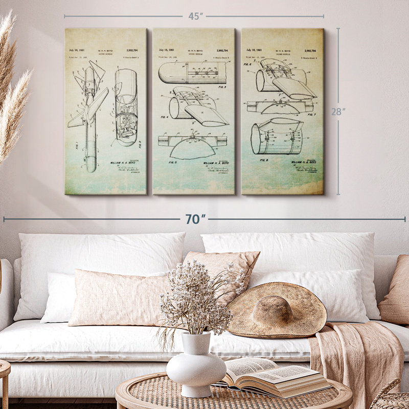 Impression sur toile Guidé Missile, H 28 po x l 45 po x P 1,25 po
